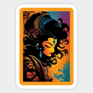 Lord Krishna color art Sticker